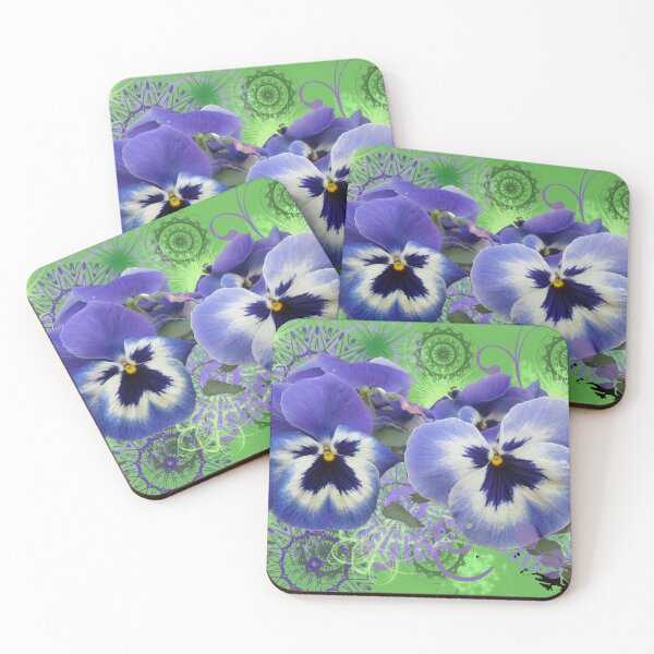 Item preview, Purple pansies on green pattern. designed and sold by FerretSteph.