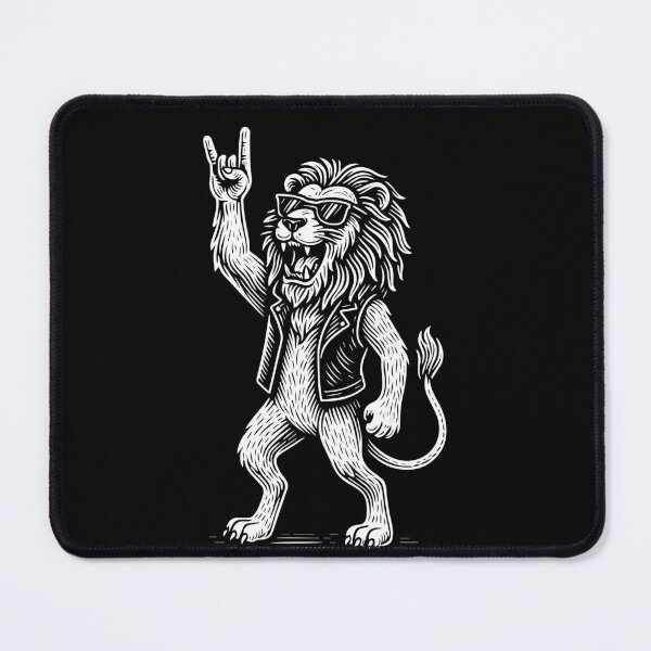 Item preview, Rock Music Lion Funny Heavy Metal Retro designed and sold by LuminOrb.