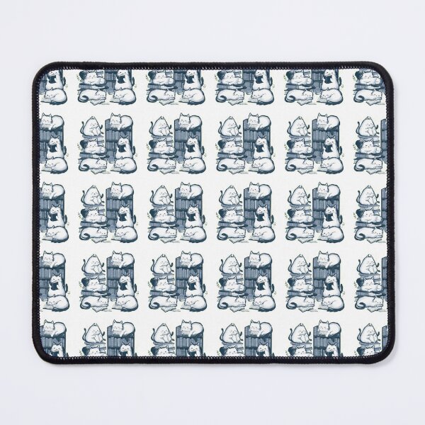 Item preview, cute funny white cat pattern cheerful cats in the library cabinet with books they read,aesthetic cat art,funny cat,Cat Lover,cute cat,cat pattern designed and sold by Expressions-Sel.