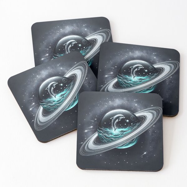 Item preview, Saturn with Ocean and Leaping Dolphin Inside, Ai Generated Art    designed and sold by ACC .