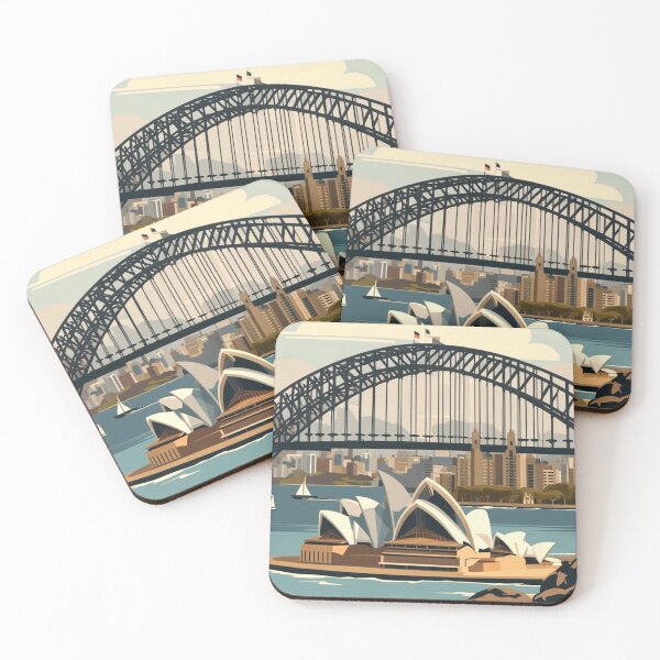 Item preview, Sydney Opera House and Harbour Bridge Travel Poster designed and sold by Vicky021.