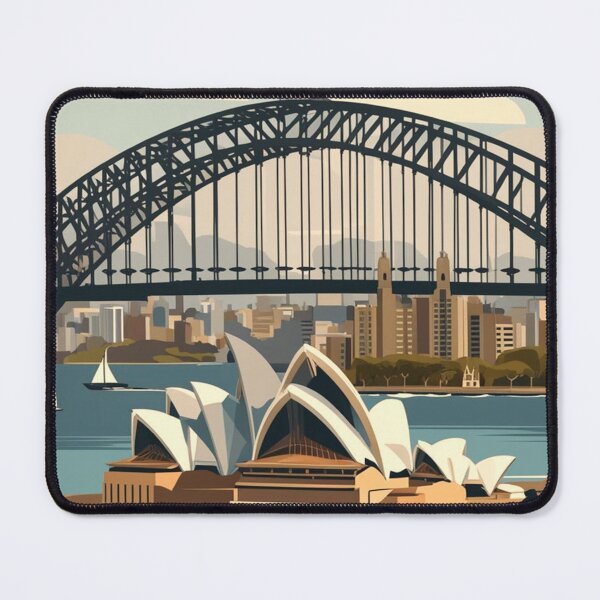Item preview, Sydney Opera House and Harbour Bridge Travel Poster designed and sold by Vicky021.