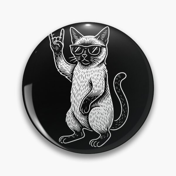 Item preview, Rock Music Funny Heavy Metal Siamese cat Retro designed and sold by LuminOrb.