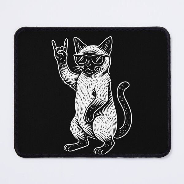 Item preview, Rock Music Funny Heavy Metal Siamese cat Retro designed and sold by LuminOrb.