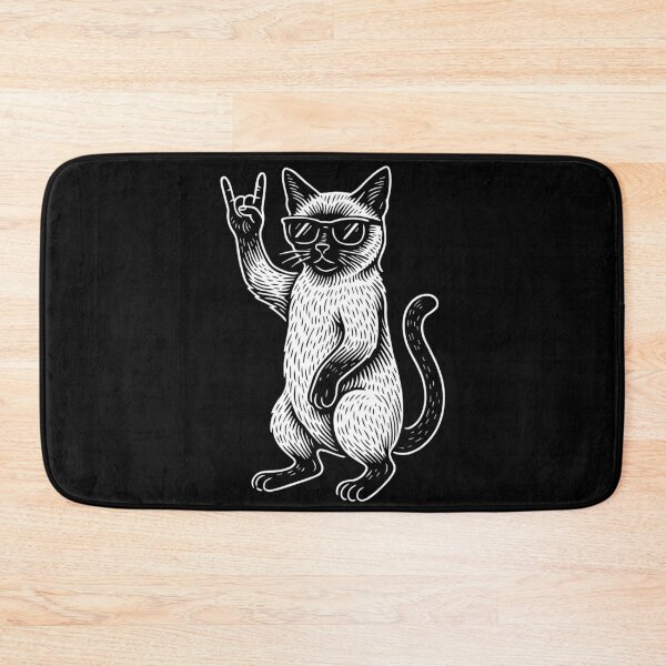 Item preview, Rock Music Funny Heavy Metal Siamese cat Retro designed and sold by LuminOrb.