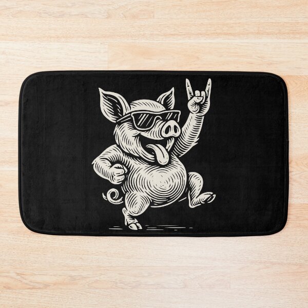Item preview, Rock Musik Funny Heavy Metal Mini pig Retro designed and sold by LuminOrb.