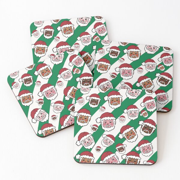 Item preview, Festive Santa Pattern with green stripes designed and sold by Micki Moxie.