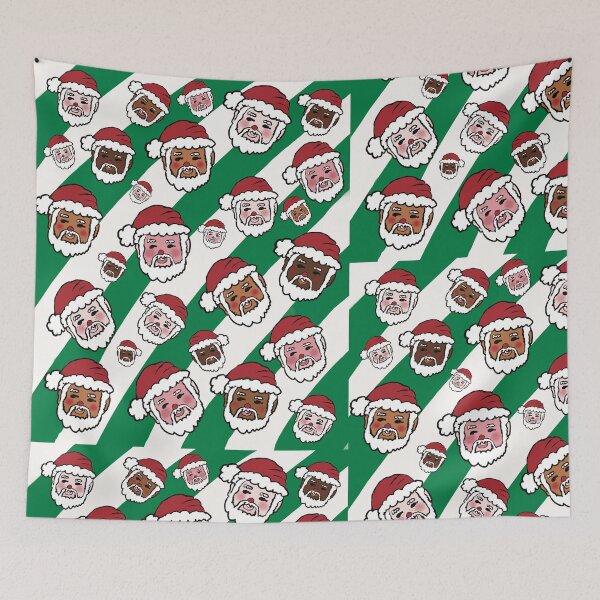 Item preview, Festive Santa Pattern with green stripes designed and sold by Micki Moxie.