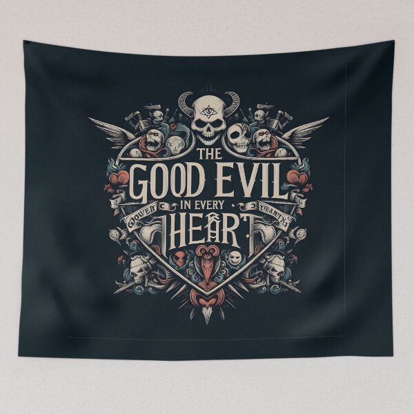 Item preview, Good Evil Heart Skull Wings designed and sold by Voodoo Store Paranormal Collections.