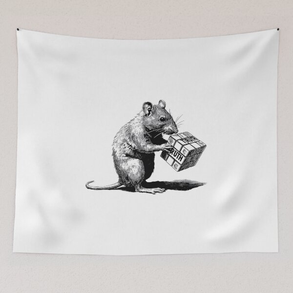 Item preview, Banksy Rat with Rubik's Cube - Solving for Truth designed and sold by hamishby.
