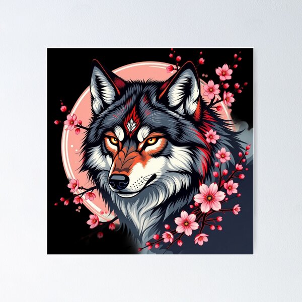 Item preview, Flower Wolf Artwork designed and sold by Planetporridge.