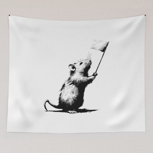 Item preview, Banksy Surrender Mouse - Raising the White Flag designed and sold by hamishby.