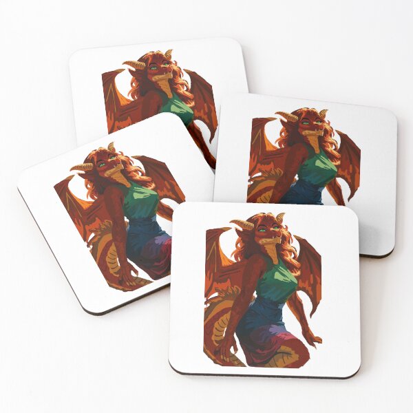 Item preview, Red Dragon Woman in Multi-Hue Dress designed and sold by KlakkDrawsStuff.