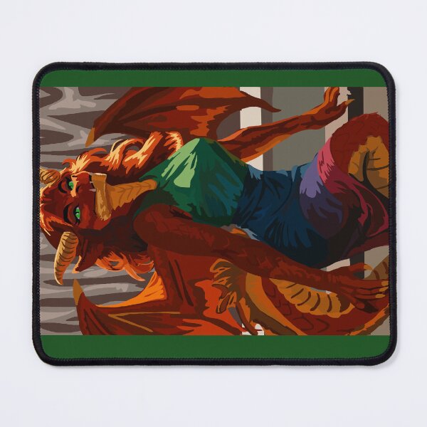 Item preview, Red Dragon Woman in Multi-Hue Dress designed and sold by KlakkDrawsStuff.