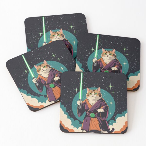 Item preview, Jedi Cat Warrior – Galactic Lightsaber Feline designed and sold by The Rabbit Cave.