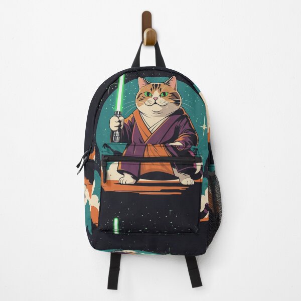 Item preview, Gato guerrero Jedi – Felino con sable de luz galáctico designed and sold by The Rabbit Cave.