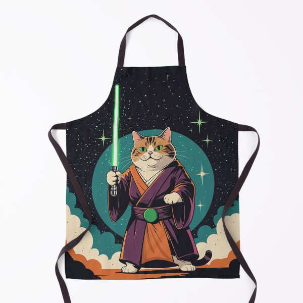 Item preview, Jedi Cat Warrior – Galactic Lightsaber Feline designed and sold by The Rabbit Cave.