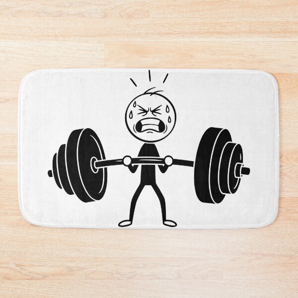 Item preview, Stick Figure Lifting Weights in Black Silhouette designed and sold by AFernandesDSG.