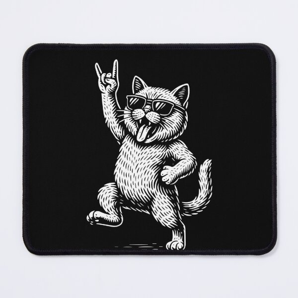 Item preview, Rock Musik Funny Heavy Metal Retro Cat Design designed and sold by LuminOrb.