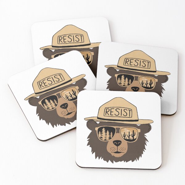 Item preview, Protect our national parks - smokey the bear Resist and hands off our public lands trees  designed and sold by SkeletonsDanger.