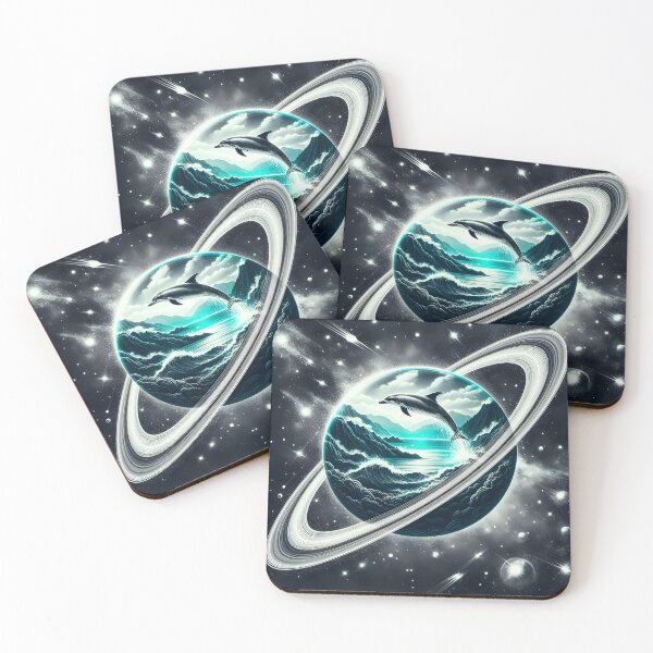 Item preview, Saturn with Ocean and Leaping Dolphin Inside, Ai Generated Art    designed and sold by ACC .