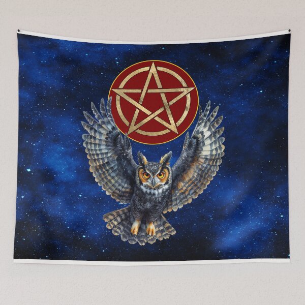 Item preview, Cosmic Guardian: Enchanted Owl and Pentagram designed and sold by MysticOzzy.