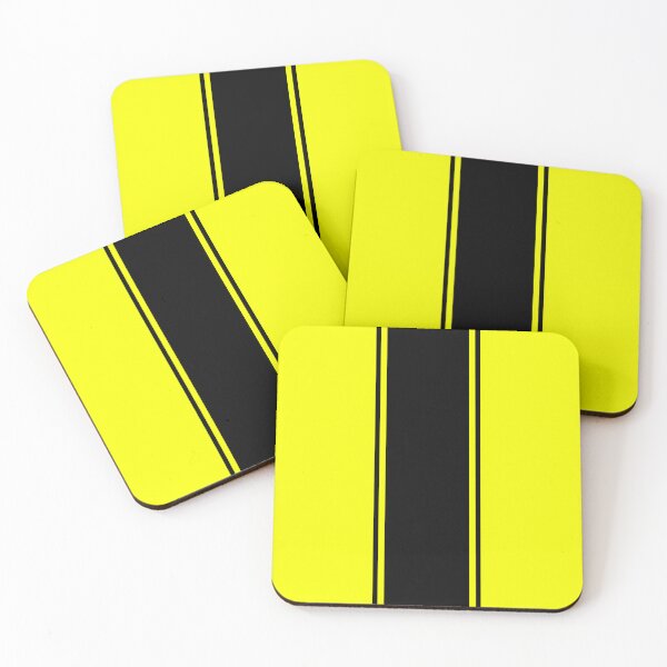 Item preview, Single Racing Stripe (wide) With 2 Pinstripes - Black on Yellow designed and sold by Racing Stripes Only.