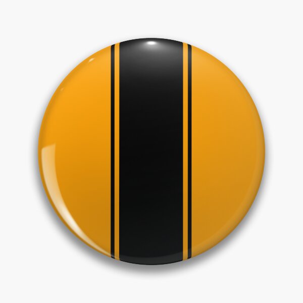 Artikelvorschau, Einzelner Rennstreifen (breit) mit 2 Nadelstreifen – Schwarz auf Orange entworfen und verkauft von Racing Stripes Only.