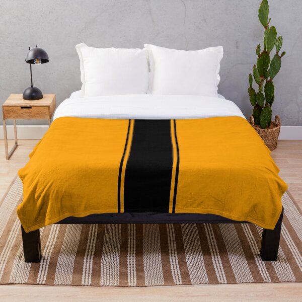 Item preview, Single Racing Stripe (wide) With 2 Pinstripes - Black on Orange designed and sold by Racing Stripes Only.