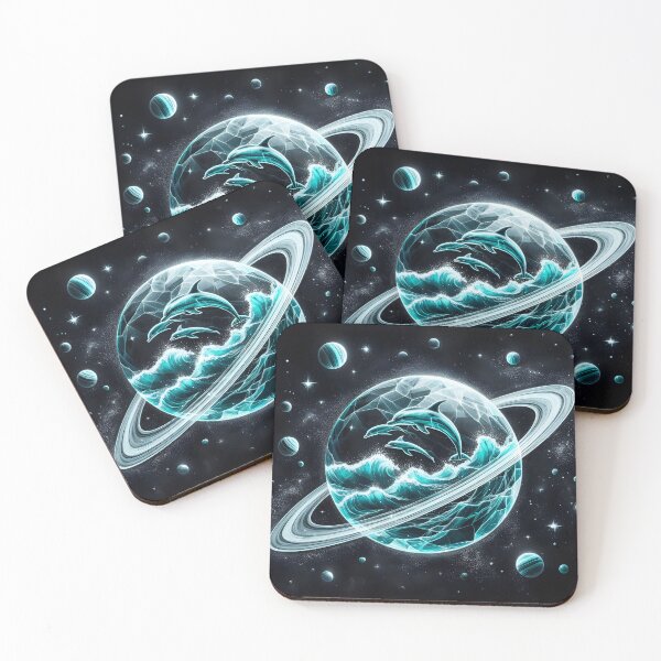 Item preview, Saturn with Ocean and Leaping Dolphins Inside, Ai Generated Art    designed and sold by ACC .