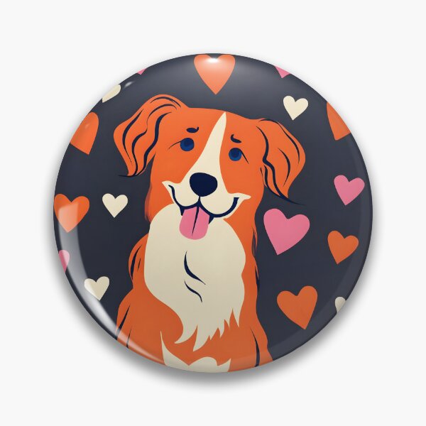 Item preview, Cute Nova Scotia Duck Tolling Retriever with Hearts – Flat Style Illustration designed and sold by EmeraldeaArt.