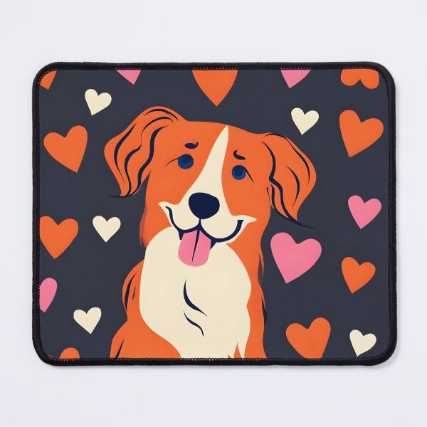 Item preview, Cute Nova Scotia Duck Tolling Retriever with Hearts – Flat Style Illustration designed and sold by EmeraldeaArt.