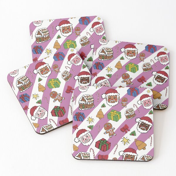Item preview, Festive Christmas Pattern - Merry Everything - pink stripes designed and sold by Micki Moxie.
