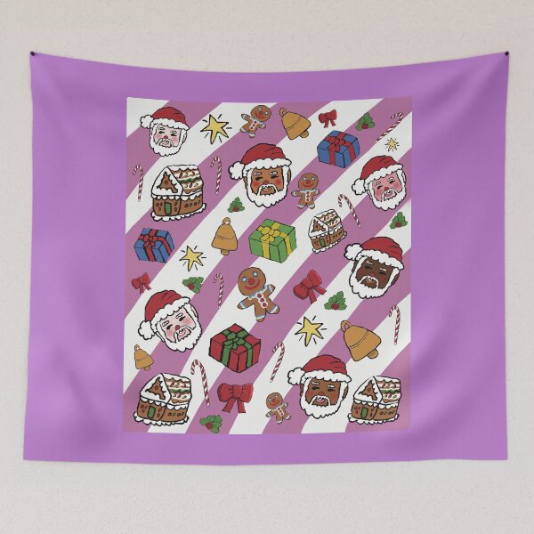 Item preview, Festive Christmas Pattern - Merry Everything - pink stripes designed and sold by Micki Moxie.