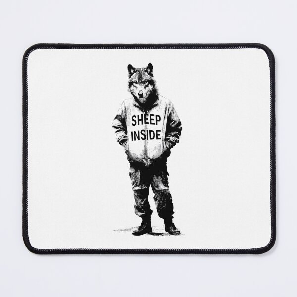 Item preview, Banksy Wolf in Disguise - Sheep Inside  designed and sold by hamishby.