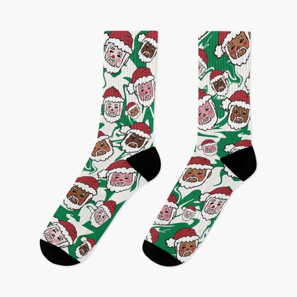 Item preview, Festive Santa Pattern with green swirl designed and sold by Micki Moxie.