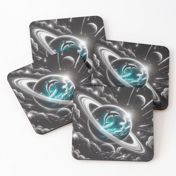 Item preview, Saturn with Ocean and Leaping Dolphin Inside, Ai Generated Art    designed and sold by ACC .
