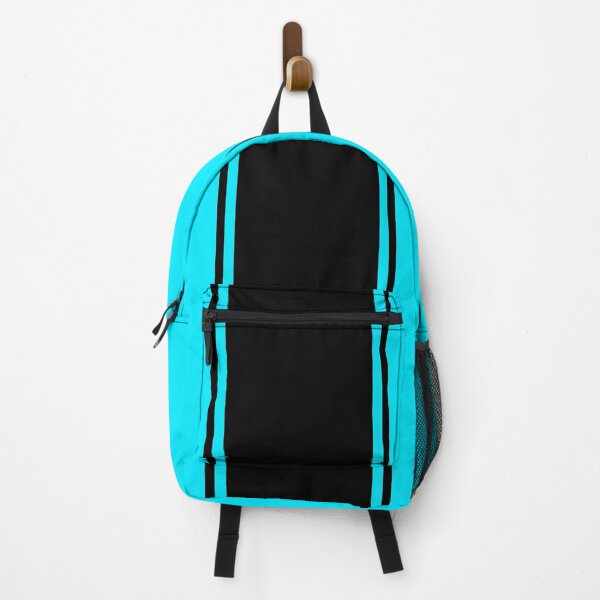 Item preview, Single Racing Stripe (wide) With 2 Pinstripes - Black on Cyan designed and sold by Racing Stripes Only.