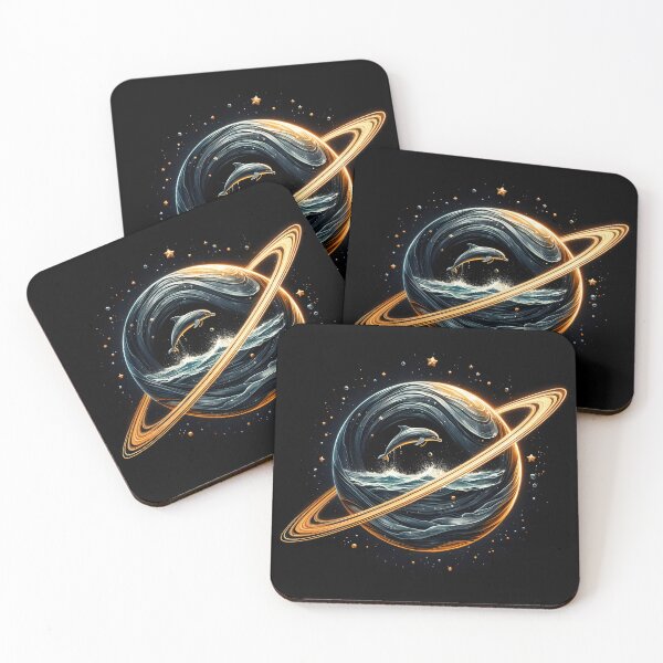 Item preview, Saturn with Ocean and Leaping Dolphin Inside, Ai Generated Art    designed and sold by ACC .