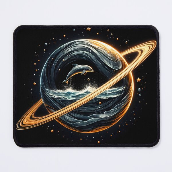 Item preview, Saturn with Ocean and Leaping Dolphin Inside, Ai Generated Art designed and sold by ACC .