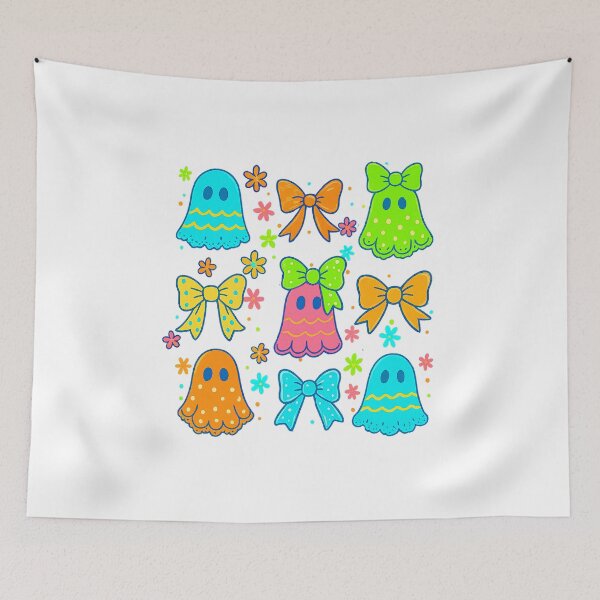 Item preview, Halloween Ghost Neon Png, neon cute ghost png, cute colorful neon spooky ghost png, lace ghost png, halloween brush png, designed and sold by PixelBlooming.