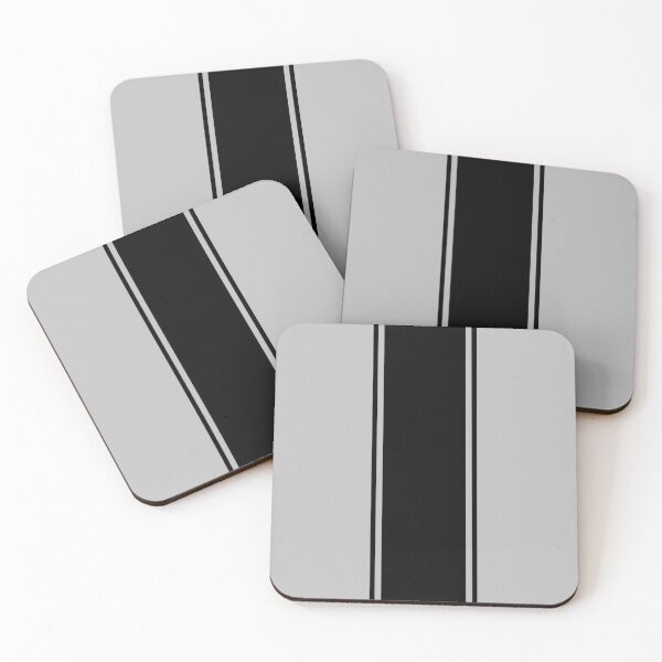 Item preview, Single Racing Stripe (wide) With 2 Pinstripes - Black on Light Gray designed and sold by Racing Stripes Only.