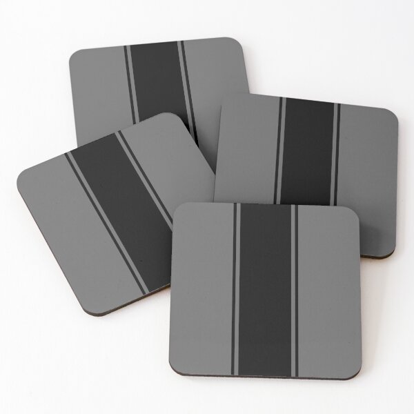 Item preview, Single Racing Stripe (wide) With 2 Pinstripes - Black on Gray designed and sold by Racing Stripes Only.