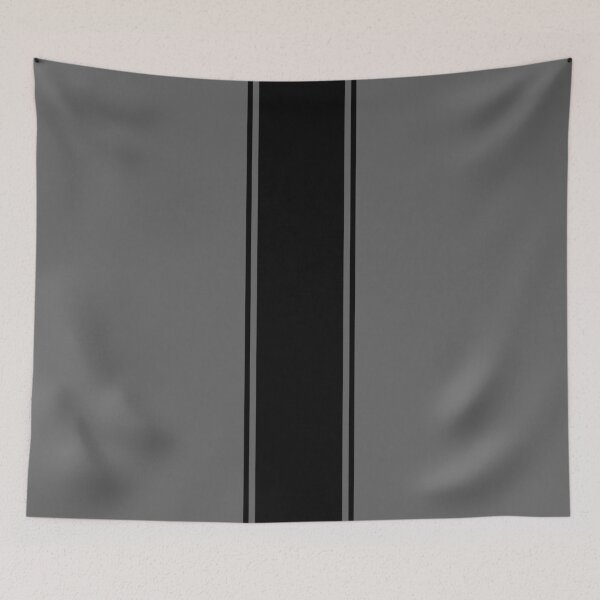 Item preview, Single Racing Stripe (wide) With 2 Pinstripes - Black on Gray designed and sold by Racing Stripes Only.
