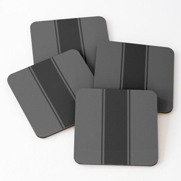 Item preview, Single Racing Stripe (wide) With 2 Pinstripes - Black on Dark Gray designed and sold by Racing Stripes Only.
