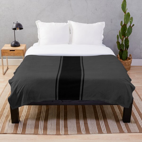 Item preview, Single Racing Stripe (wide) With 2 Pinstripes - Black on Dark Gray designed and sold by Racing Stripes Only.