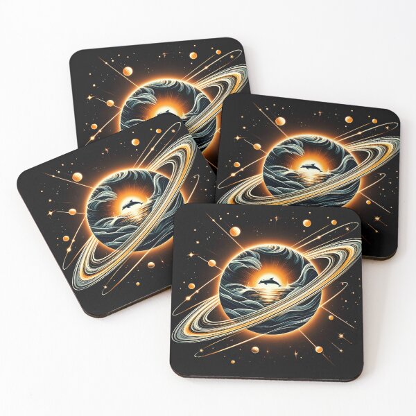 Item preview, Saturn with Ocean and Leaping Dolphin Inside, Ai Generated Art    designed and sold by ACC .