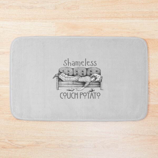 Item preview, Shameless COUCH POTATO, Guy Asleep on Couch Pencil Drawing, Humor designed and sold by JoyfulWhimsy.