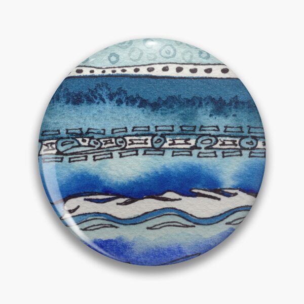 Item preview, Lines Rocks Waves Blue And Gray Watercolor I  designed and sold by Irina Sztukowski.