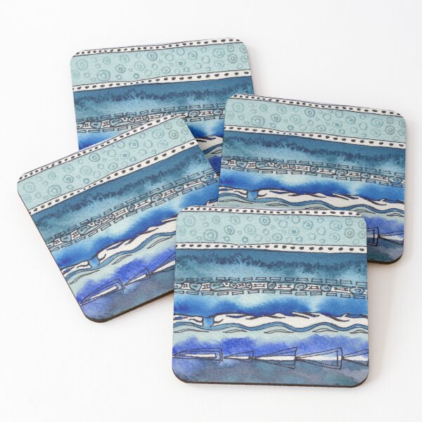 Item preview, Lines Rocks Waves Blue And Gray Watercolor I  designed and sold by Irina Sztukowski.